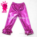 Hot Pink PU Baby Leggings Girls Ruffled Panties Wholesale Girl Leather Pants